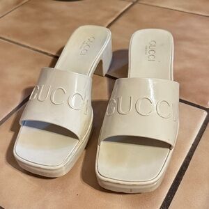 Gucci Women's Cream Mules